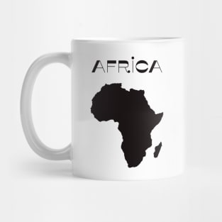 Black Map of Africa 70s Style Mug